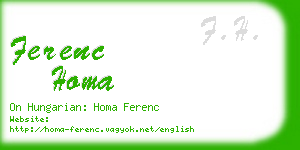 ferenc homa business card